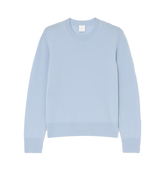 John Lewis Crew Neck Cashmere Jumper, Light Blue