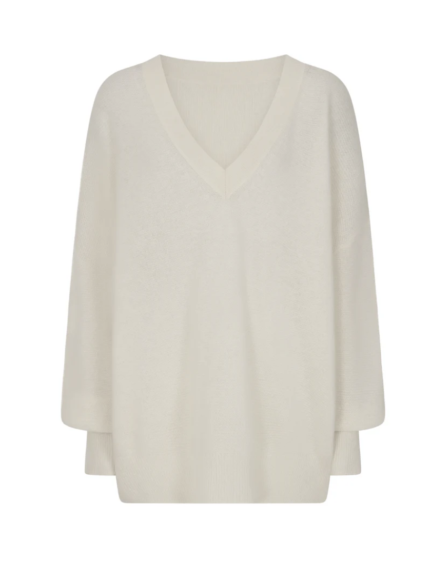Loop Cashmere Relaxed Lofty V Neck Sweater